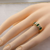 14K Yellow Gold 1 ct Emerald and Diamond Modernist Ring Size 7