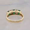 14K Yellow Gold 1 ct Emerald and Diamond Modernist Ring Size 7