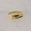 18K Yellow Gold 3/4 ct tw Sapphire and Diamond Ring Size 5 Circa 1990