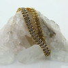 10K Yellow Gold Cubic Zirconia Bracelet 7.25 inches long Circa 1990