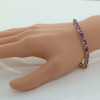 14K Yellow Gold 10 ct + Amethyst Bracelet 6.5 inches long Circa 1970