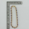 14K Yellow Gold 10 ct + Amethyst Bracelet 6.5 inches long Circa 1970
