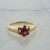 14K Rose Gold Art Deco Synthetic Ruby Ring Size 6.75 Circa 1930