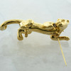 14K Yellow Gold Panther Pin with Diamond Collar