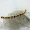 14K Yellow Gold Amethyst Citrine and Garnet Bracelet 7.5 Inch Long