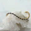 14K Yellow Gold Sapphire and Diamond 3 ct tw. Bracelet 7.5 inch Circa 1980
