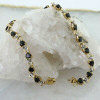 18K Yellow Gold 5 ct Total Weight Sapphire Heart Bracelet 7.25 inch Circa 1970