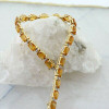 14K Yellow Gold Citrine and Diamond Bracelet 7 inch Circa 1970