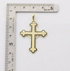 14K Yellow Gold and Black Enamel Cross Pendant