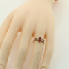 10K Yellow Gold Red Stone and Moonstone Ring Late Victorian Size 5.5 Circa 1900