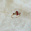 10K Yellow Gold Red Stone and Moonstone Ring Late Victorian Size 5.5 Circa 1900