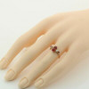 10K Yellow Gold Red Stone and Moonstone Ring Late Victorian Size 5.5 Circa 1900