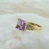 14K Yellow Gold Amethyst Ring Size 8.5, Circa 1990