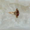 Antique 14K Rose Gold Garnet and Pearl Victorian Ring Size 7 Circa 1900