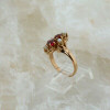 Antique 14K Rose Gold Garnet and Pearl Victorian Ring Size 7 Circa 1900