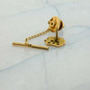 10K Yellow Gold and Emerald Tie Tack Fisher Body Anniversary Pin