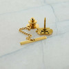 10K Yellow Gold and Sapphire Tie Tack Fisher Body Anniversary Pin