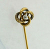 Antique 14K Yellow Gold .15 ct Diamond Love Knot Stick Pin Circa 1930