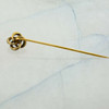 Antique 14K Yellow Gold .15 ct Diamond Love Knot Stick Pin Circa 1930