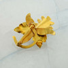 Vintage 18K Yellow Gold Cattleya Orchid Pearl Pin Circa 1960