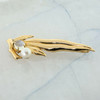 14K Yellow Gold Moonstone and Pearl Foliage Pin Circa 1970