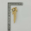 14K Yellow Gold Moonstone and Pearl Foliage Pin Circa 1970