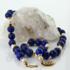 14K Gold Filled Lapis and Pearl Strand 19 Inch Long
