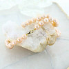 Pink Cultured Pearl Strand 18 inch long 8mm pearls 14K yellow gold clasp