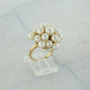 Vintage 14K Yellow Gold White Cultured Pearl Ring Size 5.5 Circa 1960