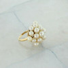 Vintage 14K Yellow Gold White Cultured Pearl Ring Size 5.5 Circa 1960