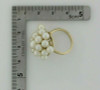 Vintage 14K Yellow Gold White Cultured Pearl Ring Size 5.5 Circa 1960