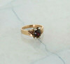 Antique 10K Rose Gold Victorian Garnet and Seed Pearl Ring Size 7.25 Circa 1890