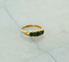 Antique 10K Rose Gold Late Victorian Green Stone Ring Size 7.25 Circa 1920