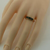 Antique 10K Rose Gold Late Victorian Green Stone Ring Size 7.25 Circa 1920