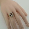 Vintage 14K Yellow Gold 5 ct tw Ruby and Opal Cabochon Ring Size 8.25 Circa 1960