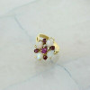 Vintage 14K Yellow Gold 5 ct tw Ruby and Opal Cabochon Ring Size 8.25 Circa 1960