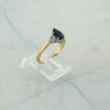 14K Yellow Gold 1 ct tw Blue Sapphire and Diamond Ring Size 6.25 Circa 1960