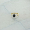 14K Yellow Gold 1 ct tw Blue Sapphire and Diamond Ring Size 6.25 Circa 1960