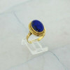 Vintage 18K Yellow Gold Lapis Lazuli Ring Size 7 Circa 1960