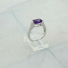 Superb 18K White Gold Amethyst and Diamond Ring Size 6 Circa 1990