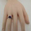 Superb 18K White Gold Amethyst and Diamond Ring Size 6 Circa 1990