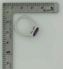 Superb 18K White Gold Amethyst and Diamond Ring Size 6 Circa 1990