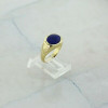 Antique 14K Yellow Gold Lapis Signet Style 1917 Class Ring Size 4.25