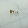 18K Yellow and White Gold White Pearl and Diamond Stud Earrings Circa 1990