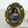 Antique Porcelain Portrait Brooch Victorian Style Circa 1900