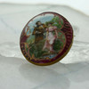 Antique Porcelain Brooch Courting Couple in the 18th Century Style Circa 1930