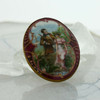 Antique Porcelain Brooch Courting Couple in the 18th Century Style Circa 1930