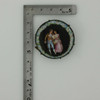 Antique Round Easel Porcelain 18th Century Courting Couple Pin Circa 1890