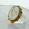 Antique Glass Cameo Brooch Cupid and Woman in a Diaphanous Dress Circa 1900