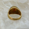 14K Yellow Gold Tiger Eye & Diamond Ring New Old Stock Ring Size 7.75 Circa 1970